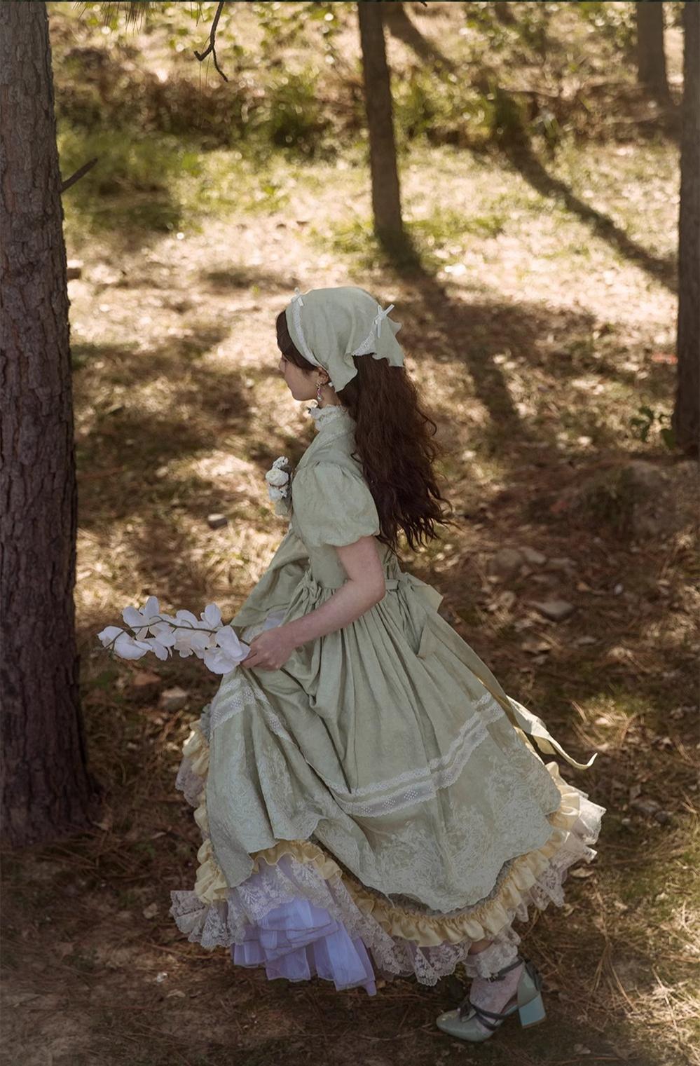 ZJstory - 14-line Poem Set - Classic Lolita Separate Dress Set Tiered Ruffles Skirt