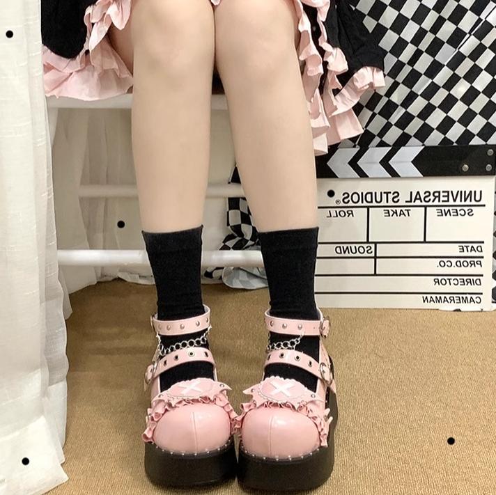 Beauty Bunny - Sweet Academy - Gothic Lolita Shoes Thick Sole Y2K Lolita Shoes