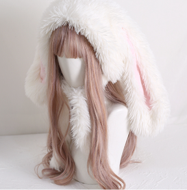 Xiaogui - Kawaii Lolita Plush Rabbit-Eared Hat