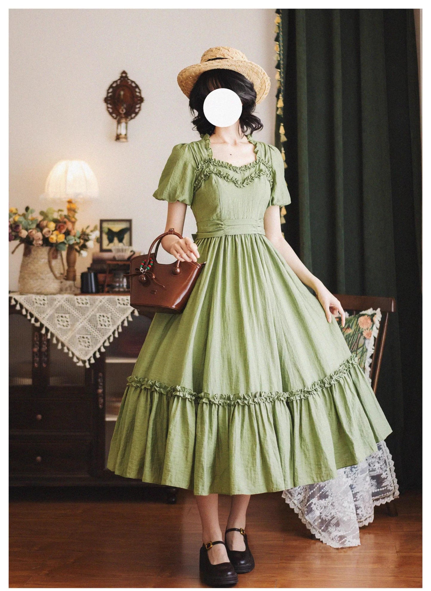 Forest Wardrobe - Forest Pastoral - Elegant Lolita Square Neck Long OP