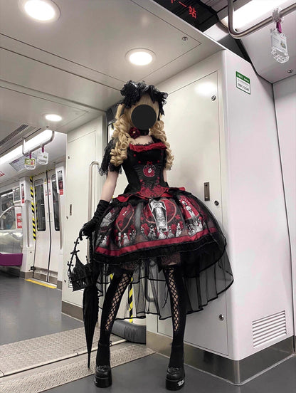 Caged Bird Hotel - Eclipsed Moon Gallery - Plus Size Halloween Gothic Lolita Skirt & Bodice Set