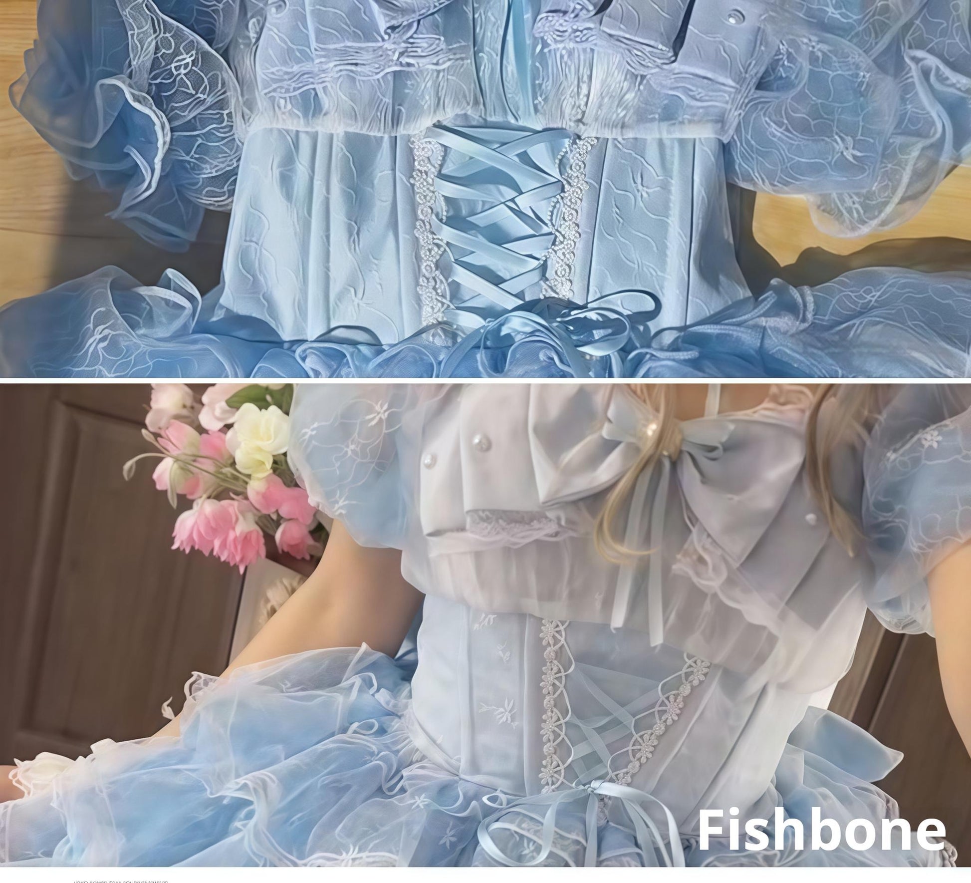 Daydream Whisper - Shisan District - Wedding Lolita OP Suit with Angel Demon Wings