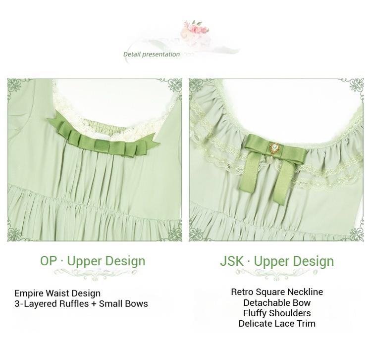 With PUJI - Blooming Rose - Chiffon Classic Lolita Dress Set Painting Styled OP & JSK