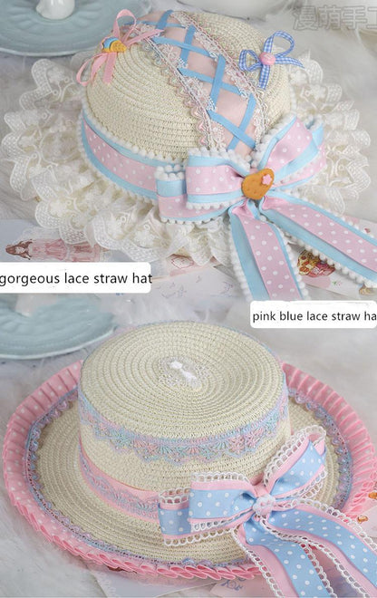 Manmeng - Pink and Blue Sweet Lolita Bow Headwear