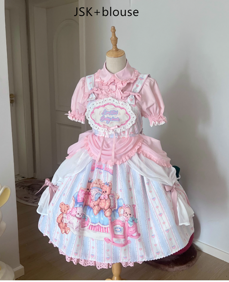 Eternity Spring - Barbie Bear - Sweet Lolita Bear Print JSK and OP