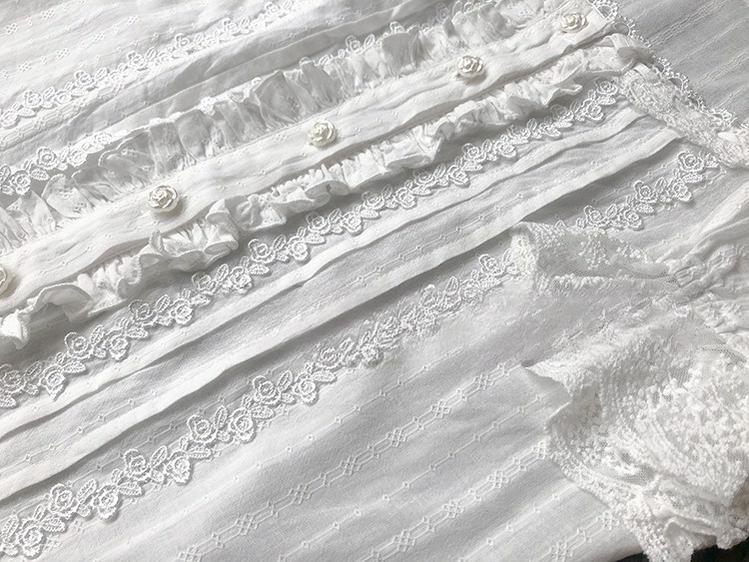 Dawn and Morning - White Elegant Lolita Shirt French Style Lolita Innerwear