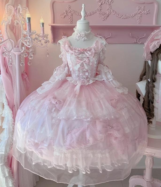 Mengfuzi - Gem Princess - Wedding Sweet Lolita JSK Dress Suit, Side Zipper