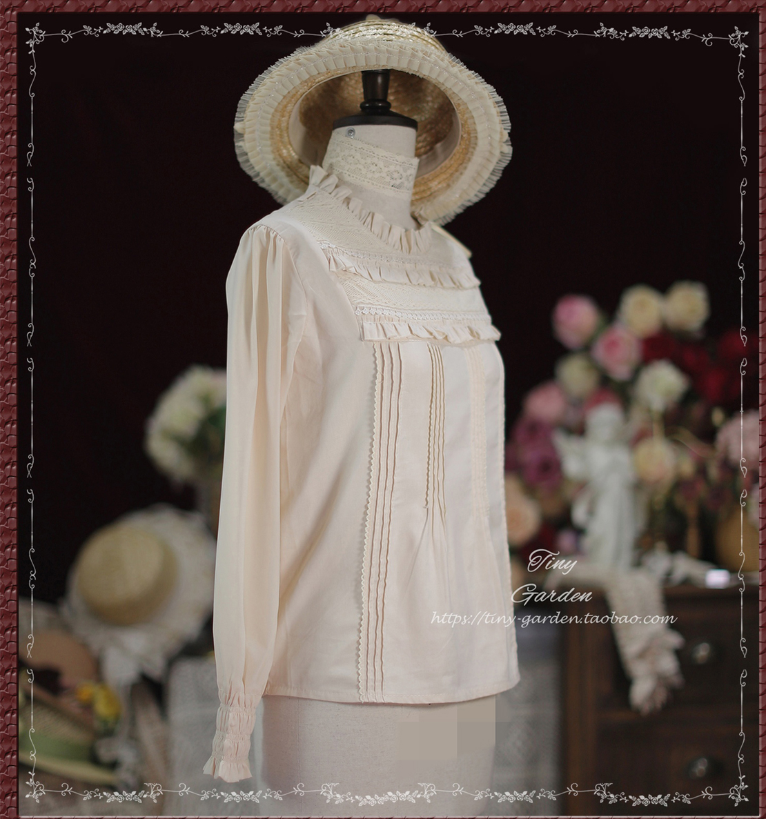 Tiny Garden - Memories - Cotton Lolita Lace Bow Tie Girls Blouse