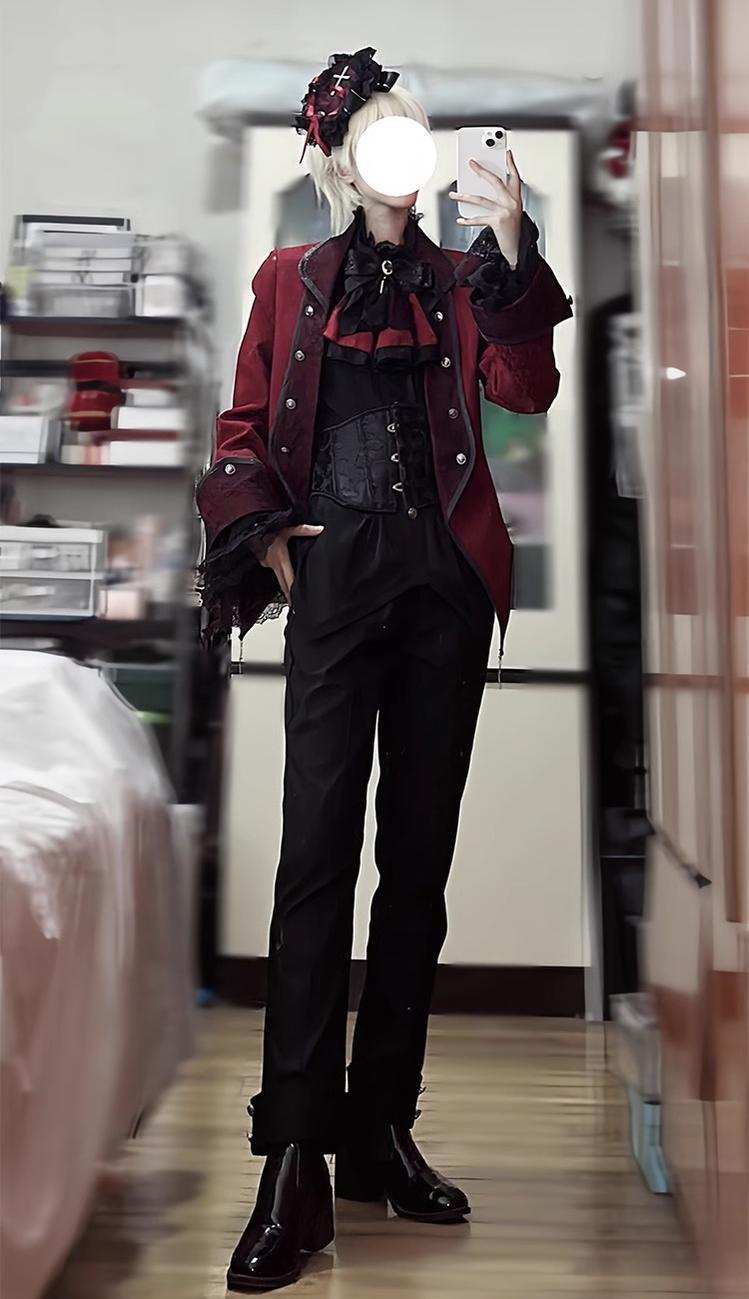 CastleToo - Coffin of Pilgrimage - Medieval European Ouji Lolita Shirt & Pants Suit