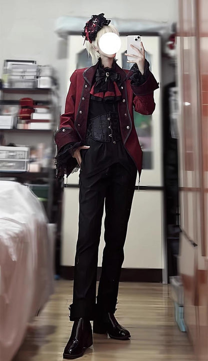 CastleToo - Coffin of Pilgrimage - Medieval European Ouji Lolita Shirt & Pants Suit