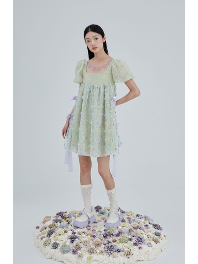 Flower embroidery doll skirt 【s0000001968】