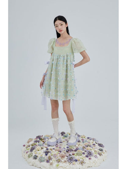 Flower embroidery doll skirt 【s0000001968】
