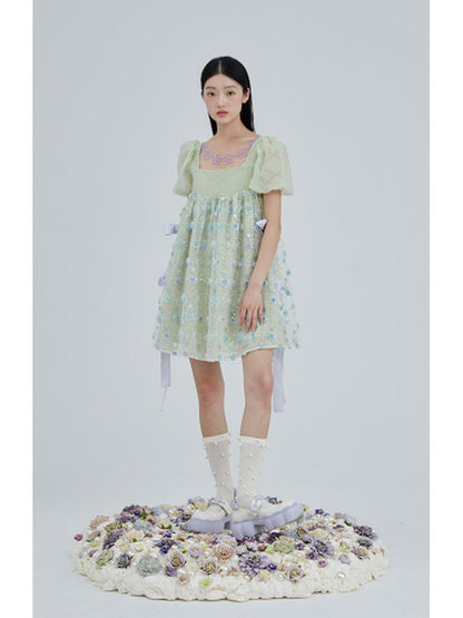 Flower embroidery doll skirt 【s0000001968】