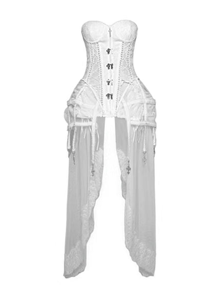 White Birdcage Corset + pants【s0000001813】