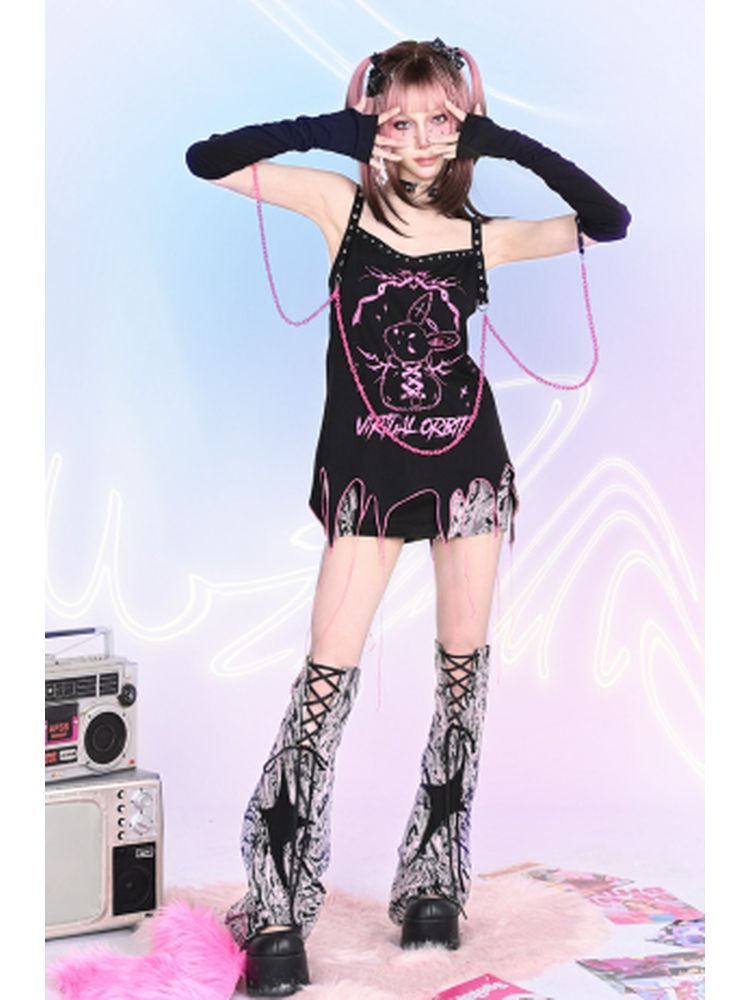 Bunny Print T-Shirt & arm sleeve【s0000002459】