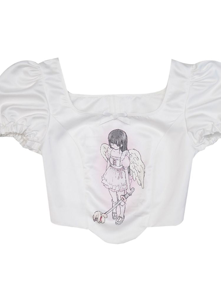 Puff sleeve top shirt【s0000002169】