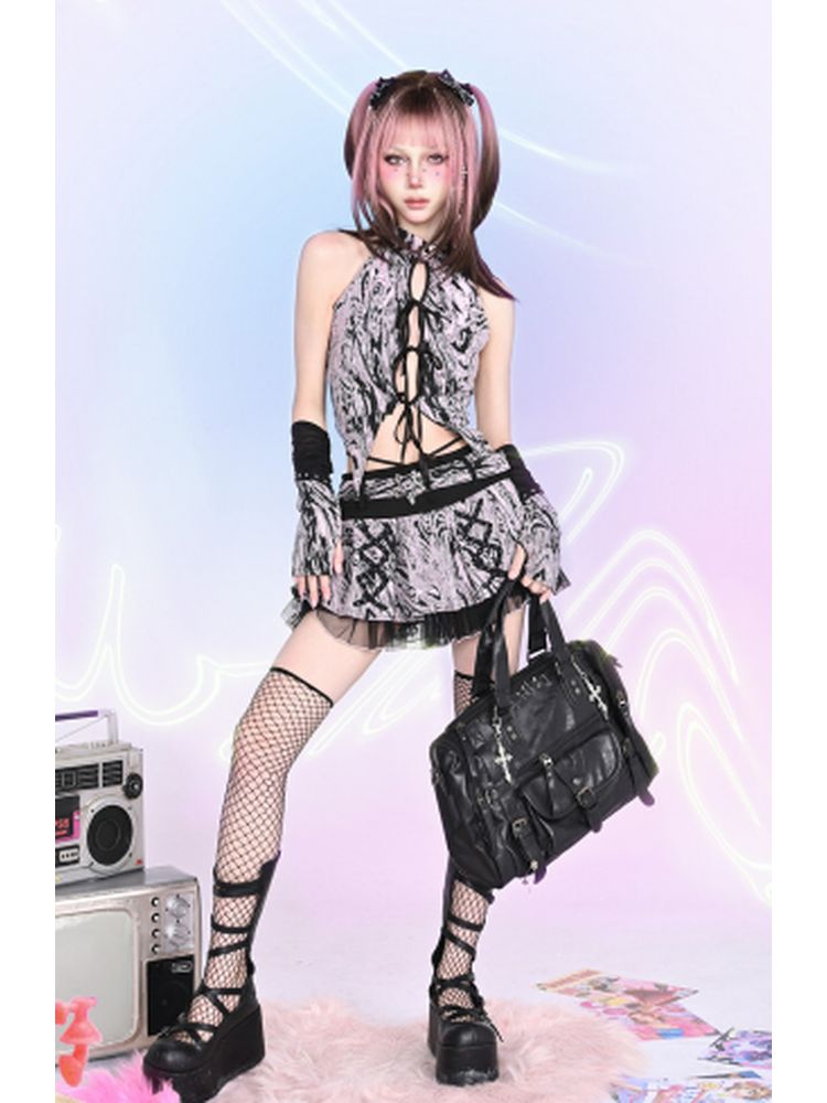 Low waist A-line pleated skirt【s0000002456】