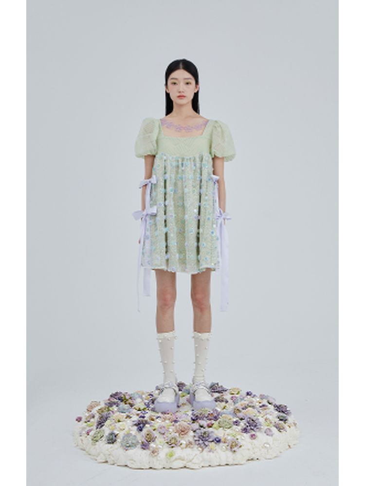 Flower embroidery doll skirt 【s0000001968】