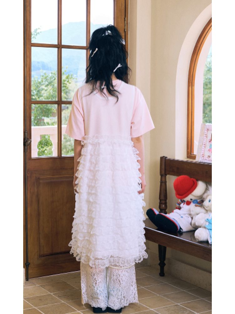 Mesh Lace Hem Dress【s0000002636】