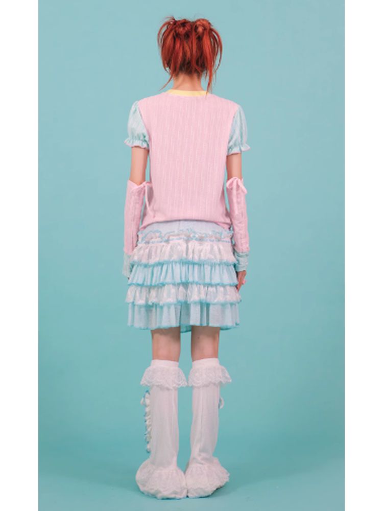 Ruffled Lace Blue Cake Skirt【s0000002770】