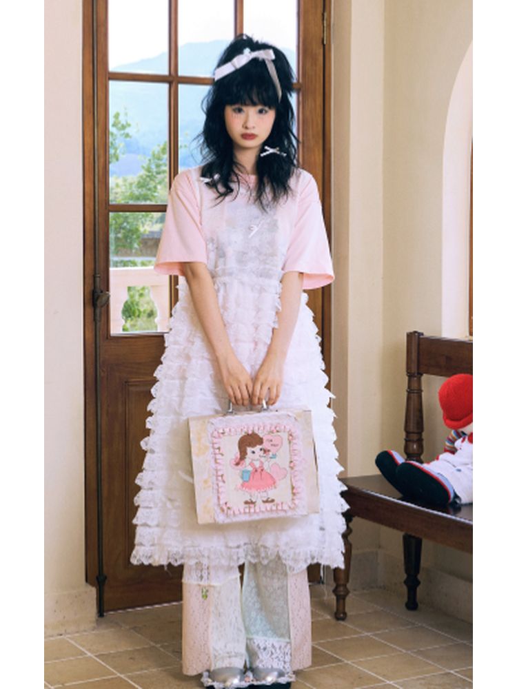 Mesh Lace Hem Dress【s0000002636】