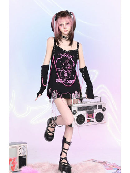 Bunny Print T-Shirt & arm sleeve【s0000002459】