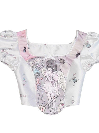 Puff sleeve top shirt【s0000002169】