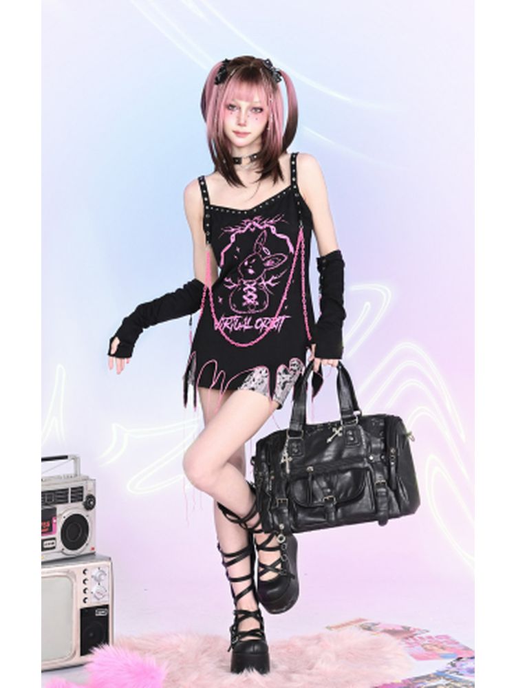 Bunny Print T-Shirt & arm sleeve【s0000002459】