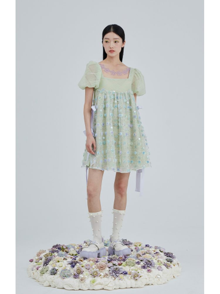 Flower embroidery doll skirt 【s0000001968】