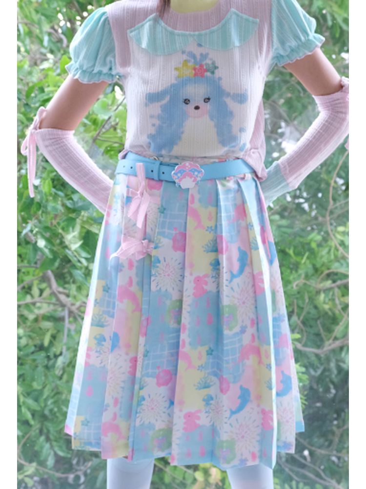 Dolphin cute pleated skirt【s0000002777】