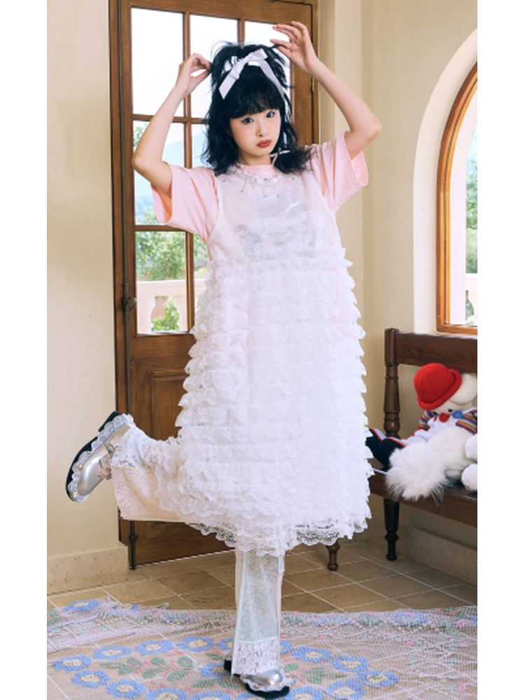 Mesh Lace Hem Dress【s0000002636】