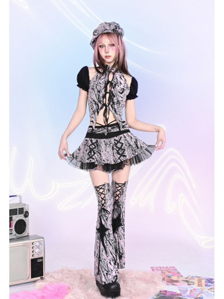 Low waist A-line pleated skirt【s0000002456】