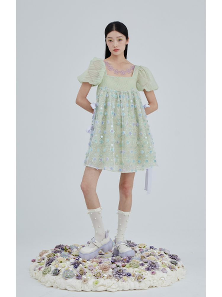 Flower embroidery doll skirt 【s0000001968】