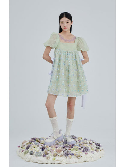 Flower embroidery doll skirt 【s0000001968】