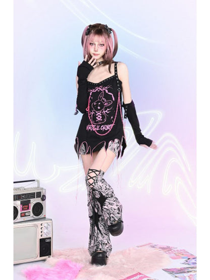 Bunny Print T-Shirt & arm sleeve【s0000002459】