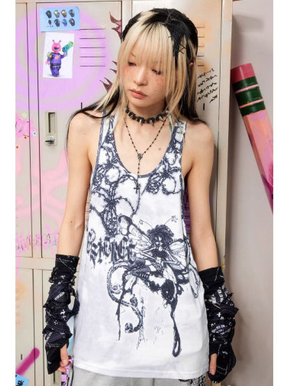 Butterfly Fairy Print Tank Top【s0000002607】