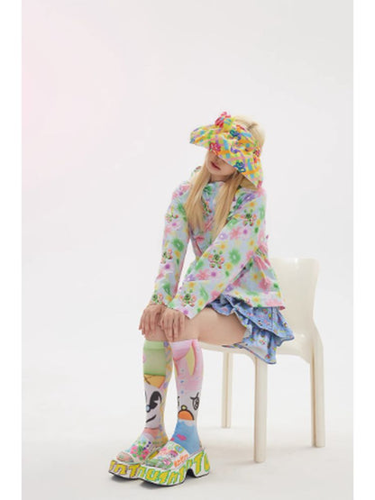 Plaid flower summer hat【s0000002762】