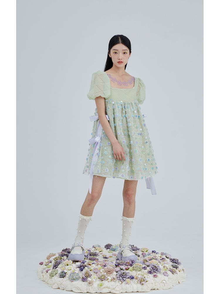 Flower embroidery doll skirt 【s0000001968】