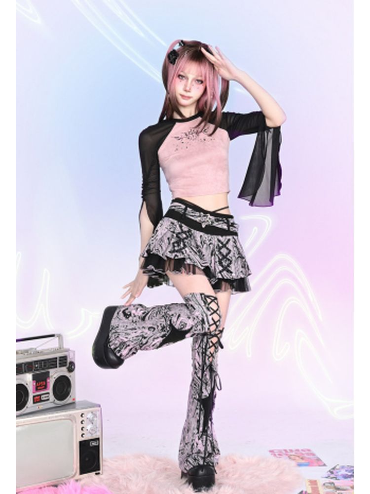 Low waist A-line pleated skirt【s0000002456】