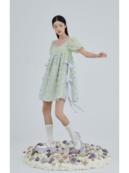 Flower embroidery doll skirt 【s0000001968】