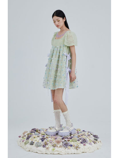 Flower embroidery doll skirt 【s0000001968】