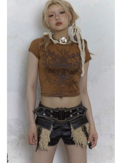 Retro punk washed hot girl pants【s0000002706】