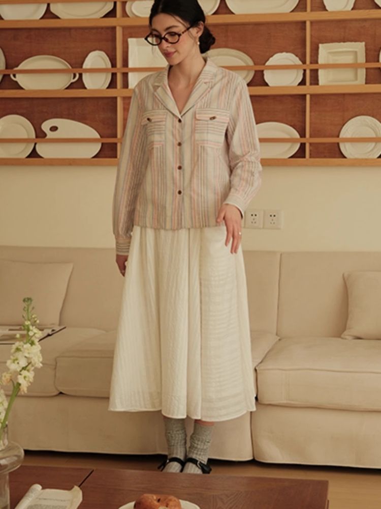 Suit collar Loose pocket Shirt【s0000007496】