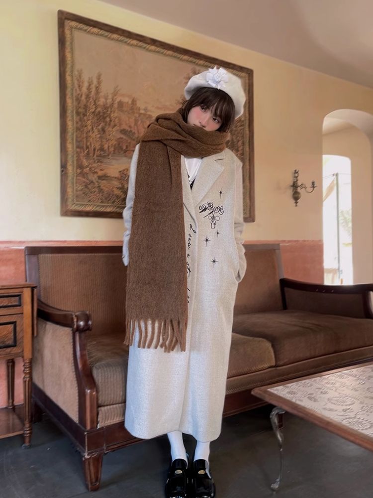 Warm Wide Long Tassel Scarf【s0000004907】