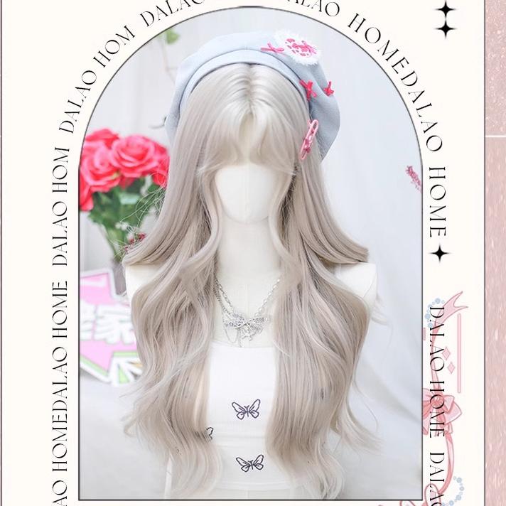 Dalao Home - Moon Sinking - Elegant Lolita Wigs Long Curly Griege Wigs