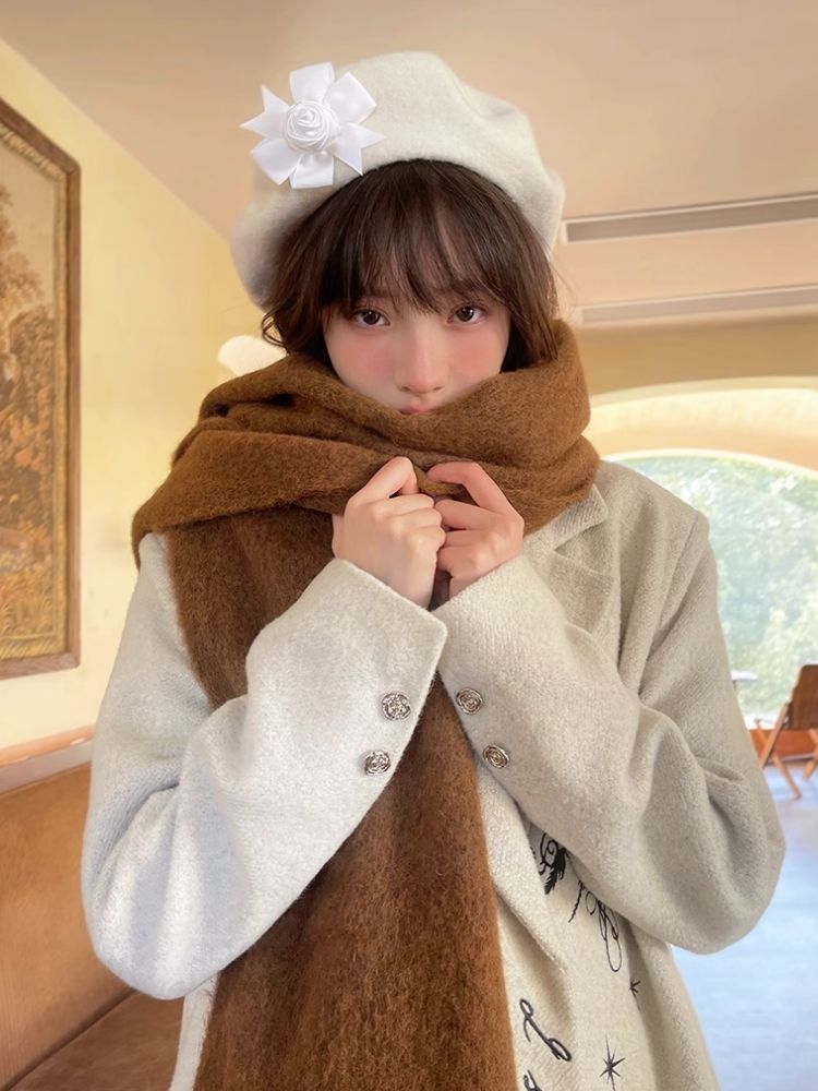 Warm Wide Long Tassel Scarf【s0000004907】