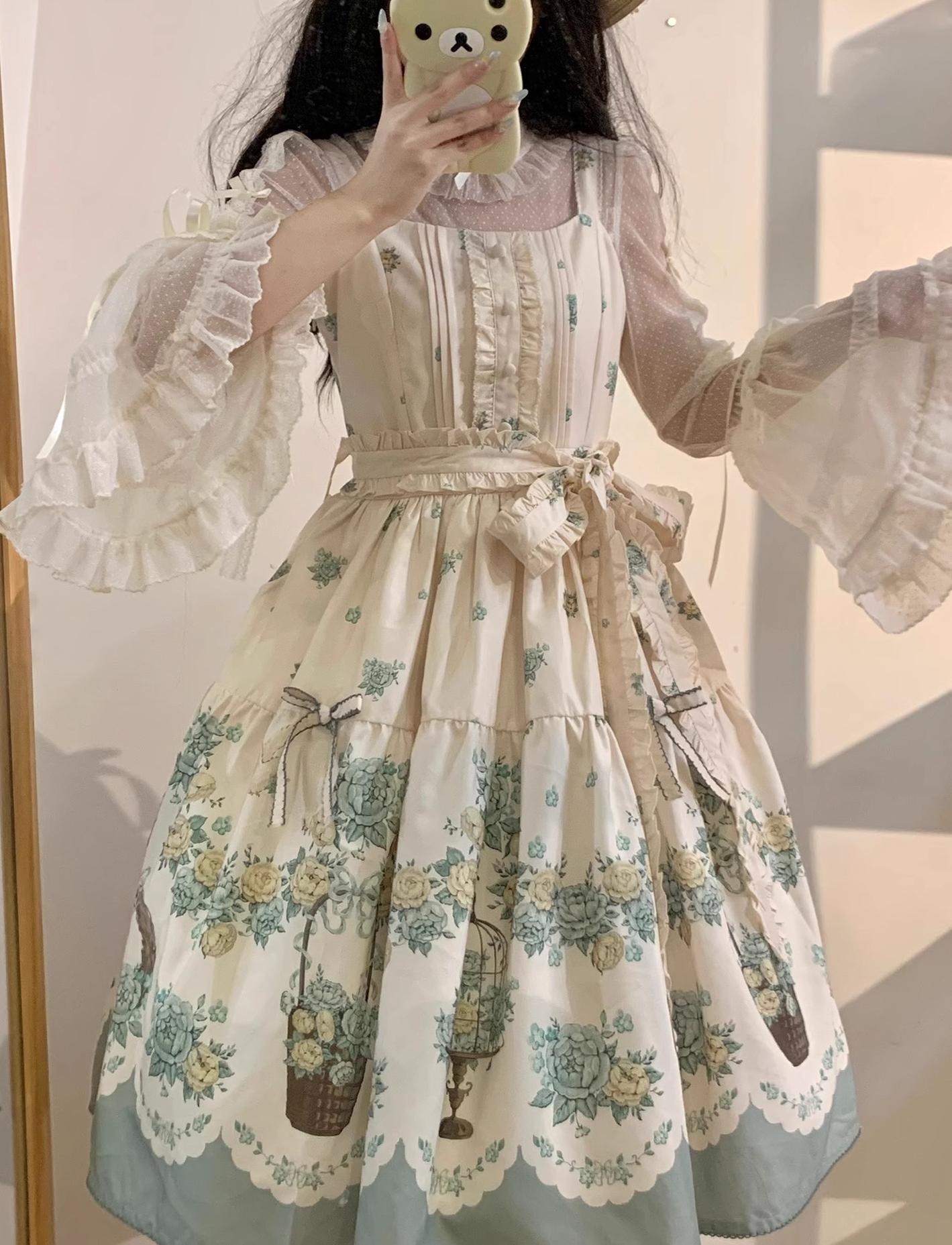 DreamWhale - Floral and Bird Series - Classic Lolita JSK Suit Floral Print Dress