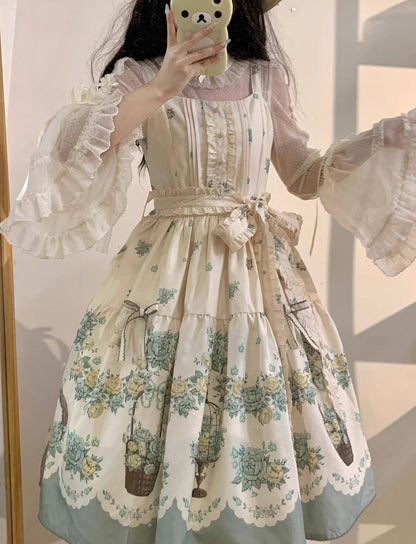 DreamWhale - Floral and Bird Series - Classic Lolita JSK Suit Floral Print Dress
