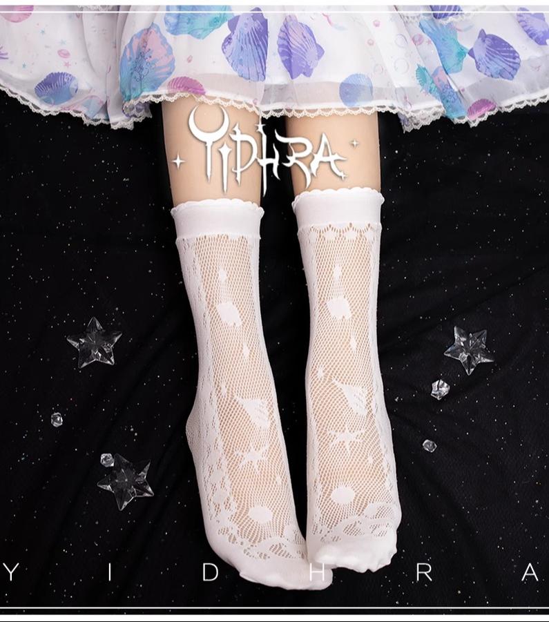 Yidhra - Lolita Ankle Socks Detachable Sock Cuffs With Bow/Pendant
