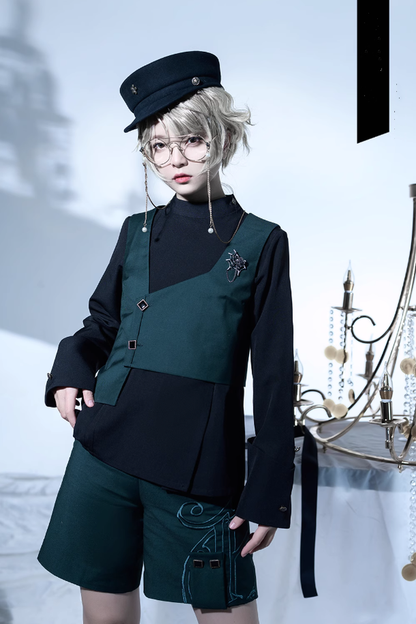 Princess Chronicles - Ruwoxichen - Retro Ouji Lolita Prince Style Black Blouse